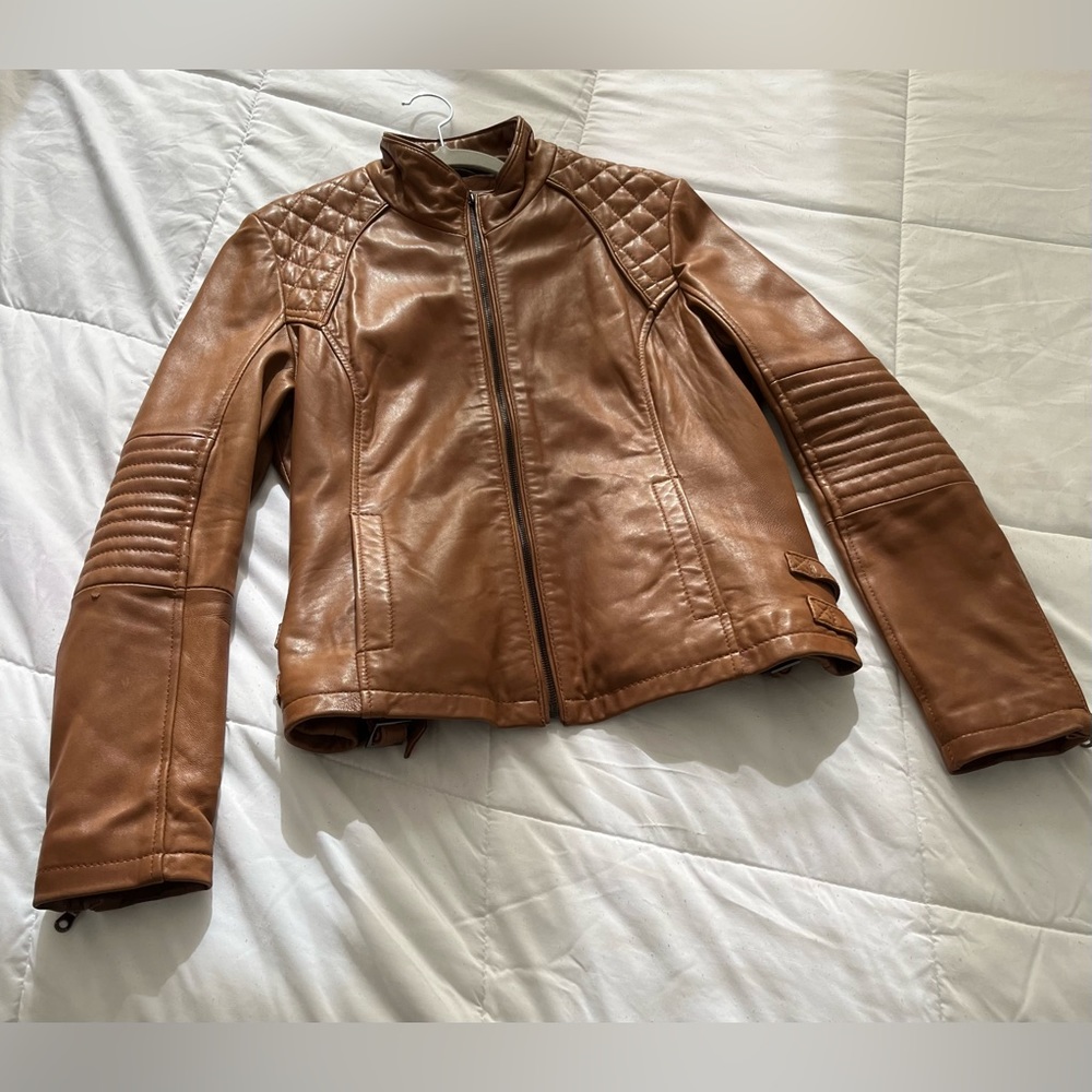 DKNYC Leather Motto Jacket